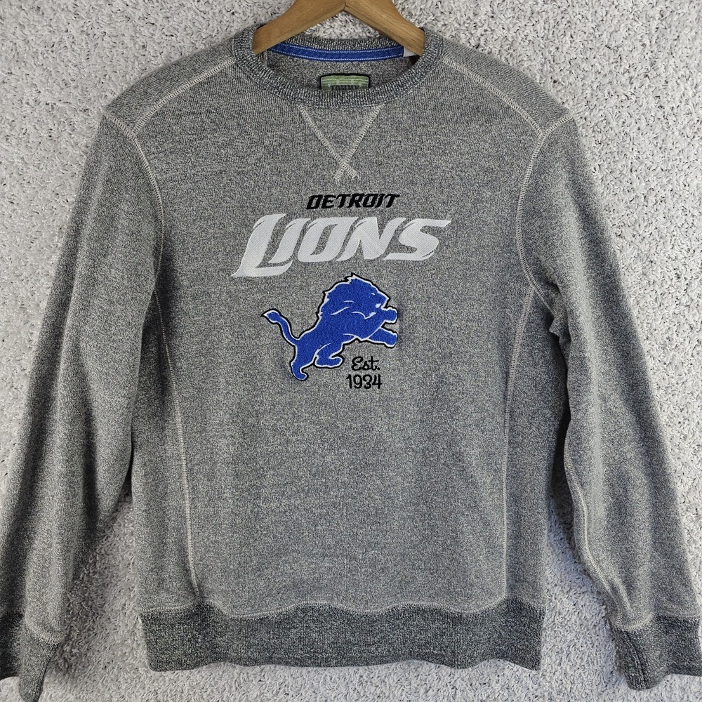 Tommy Bahama Detroit Lions NFL Collab‎ Embroidered Sweater Men's Small Gray Blue